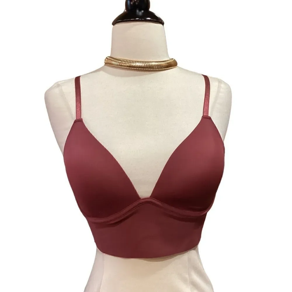 Adrienne Vittadini Studio 34C Burgundy Bra